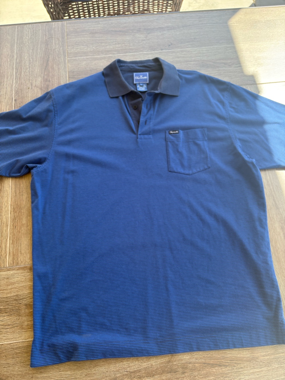 Façonnable Men’s Blue Polo Shirt with Chest Pocket size Large